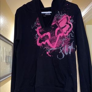 Fox pink and black hoodie
